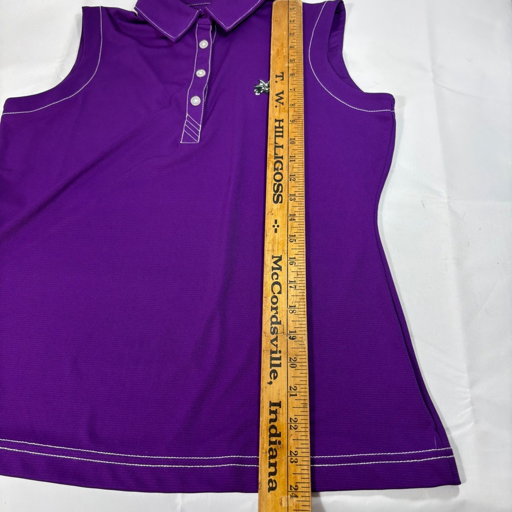 Cutter & Buck Womens Purple DryTec Sleeveless Golf Polo Top‎ UPF 50+ Medium - Picture 10 of 10